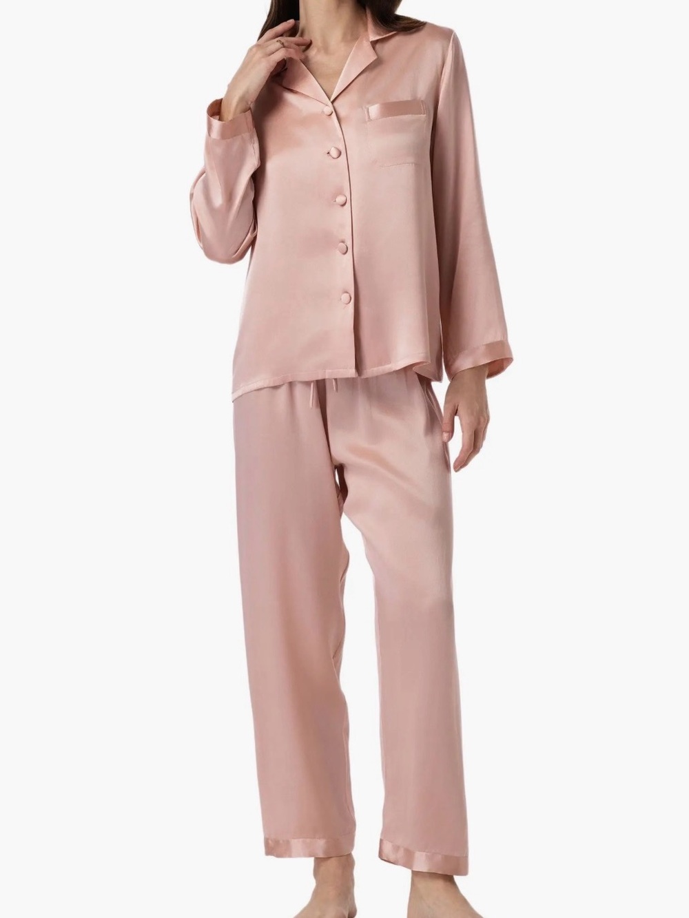 SilkSilky Pink Long-Sleeve Pajamas Size XL NWT